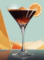 ai generiert Kuba libre Cocktail mit Rum, Cola, Limette und Eis. ai generativ foto