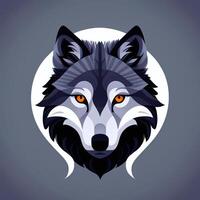 ai generiert cool Wolf Benutzerbild Spieler Clip Kunst Aufkleber Dekoration einfach Hintergrund foto