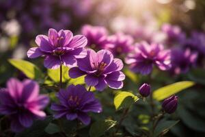 ai generiert violett Blume Hintergrund foto