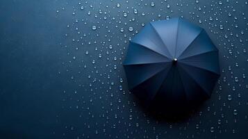 ai generiert Regenschirm Bereitstellung Schutz von Regentropfen mit Raum zum Text Platzierung im regnerisch Wetter Konzept foto