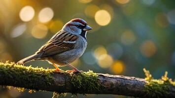 ai generiert Haus Spatz Vogel foto