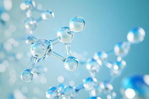 ai generiert molekular Struktur. abstrakt Hintergrund mit Moleküle. foto