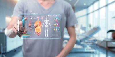 Körper Organ, Scan zu prüfen physisch Gesundheit, behandeln Krankheit foto