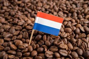 Niederlande Flagge auf Kaffee Bohne, importieren Export Handel online Handel. foto