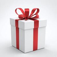 ai generiert Geschenk Box Geschenk 3d gerendert auf isoliert Hintergrund foto