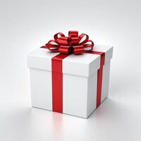 ai generiert Geschenk Box Geschenk 3d gerendert auf isoliert Hintergrund foto