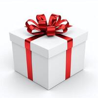 ai generiert Geschenk Box Geschenk 3d gerendert auf isoliert Hintergrund foto