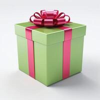 ai generiert Geschenk Box Geschenk 3d gerendert auf isoliert Hintergrund foto