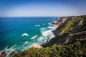 das Klippen von cabo da Roca, Portugal. das westlichste Punkt von Europa. foto