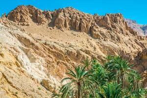 Berg Oase chebika beim Rand von Sahara, Tunesien, Afrika foto