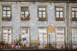 bunt Häuser von porto Ribeira, Portugal foto