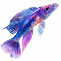 ai generiert Blau und Weiß Fisch mit lange Schwanz foto