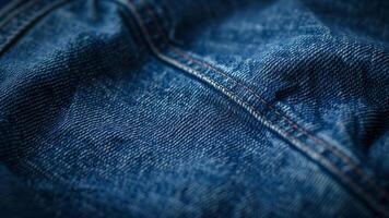 ai generiert Nahansicht von Jeans Textur foto