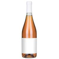 Flasche von Rose Wein mit leer Etikette foto