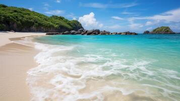 ai generiert ein Paradies Strand ein Symbol von Schönheit und Glück im Natur foto