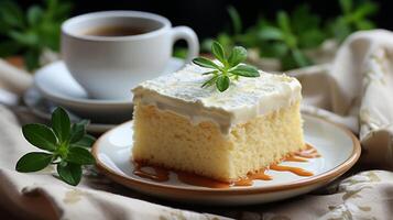 ai generiert Kaffee Tasse trinken Koffein Bohne aromatisch zum Frühstück foto