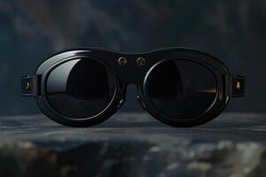 ai generiert schwarz Brille zum virtuell Wirklichkeit foto