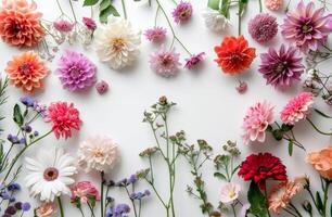 ai generiert Kreis von Blumen foto