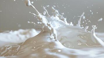 ai generiert Milch Spritzen isoliert auf Weiß Hintergrund foto