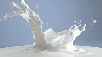 ai generiert Spritzen von Gießen Milch foto