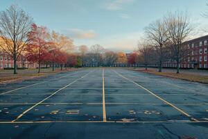 ai generiert leeren Auto Parkplatz Menge und Raum Fachmann Fotografie foto