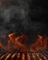 ai generiert flammend Grill Hintergrund foto