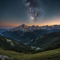 ai generiert schön Berg und Himmel Aussicht foto