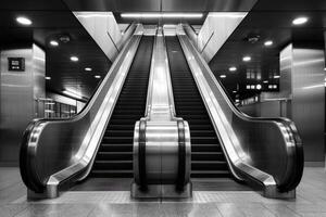 ai generiert Aufzug Rolltreppe ist ziehen um Treppe benutzt wie Transport zwischen Böden oder Ebenen Gebäude Fachmann Fotografie foto