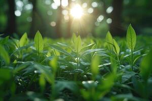 ai generiert hell Frühling Grün Natur Fachmann Fotografie foto