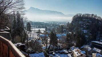 Aussicht von das untersberg Berg im salzburg, Österreich. Alpen. foto