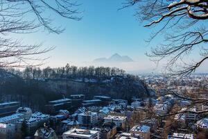 Aussicht von das untersberg Berg im salzburg, Österreich. Alpen. foto