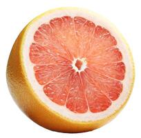 ai generiert Hälfte von Rosa Grapefruit isoliert auf Weiß Hintergrund foto