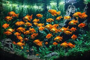 ai generiert Fisch Panzer Aquarium beim Zuhause Inspiration Ideen Fachmann Fotografie foto
