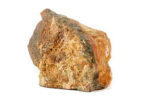 Makro Stein Jaspis Mineral auf Weiß Hintergrund foto