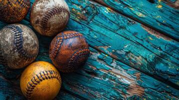 ai generiert Baseball auf Baseball Feld foto