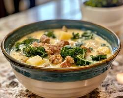 ai generiert zuppa toscana toskanisch Suppe foto