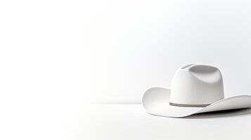 ai generiert Foto von Weiß Cowboy Hut isoliert auf Weiß Hintergrund. ai generiert