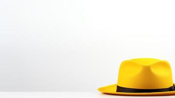 ai generiert Foto von Gelb Bootsfahrer Hut isoliert auf Weiß Hintergrund. ai generiert