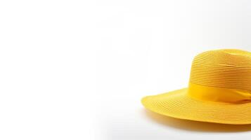 ai generiert Foto von Gelb Sonne Hut isoliert auf Weiß Hintergrund. ai generiert