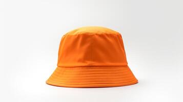 ai generiert Foto von Orange Eimer Hut isoliert auf Weiß Hintergrund. ai generiert