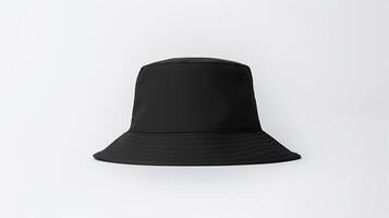 ai generiert Foto von schwarz Eimer Hut isoliert auf Weiß Hintergrund. ai generiert