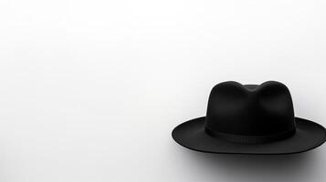 ai generiert Foto von schwarz Panama Hut isoliert auf Weiß Hintergrund. ai generiert
