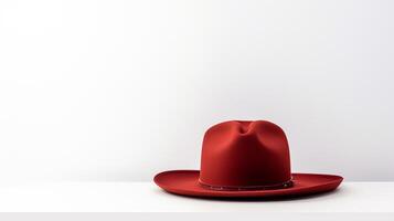 ai generiert Foto von rot Cowboy Hut isoliert auf Weiß Hintergrund. ai generiert