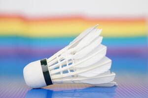 Badminton Federball, Sport Ausrüstungen. Konzept, Sport, Übung, Erholung Aktivität zum gut Gesundheit. Beliebt Sport zum alle Geschlechter und lgbtq weltweit. foto