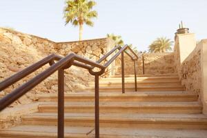 tropisch Luxus Resort Hotel arabisch die Architektur mit Palme foto
