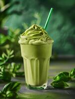 ai generiert Glas von Avocado Smoothie foto