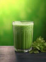 ai generiert ein Glas von Gemüse Smoothie foto