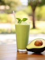 ai generiert Glas von Avocado Smoothie foto