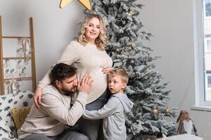 Weihnachten Geschenk Geschenk Box gestapelt schließen oben Hintergrund foto