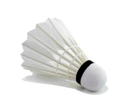 Badminton auf weißem Hintergrund foto